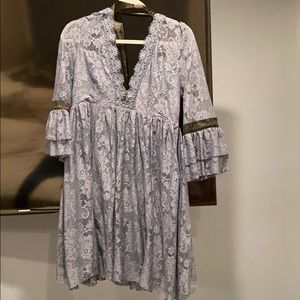 Blue lace baby doll dress